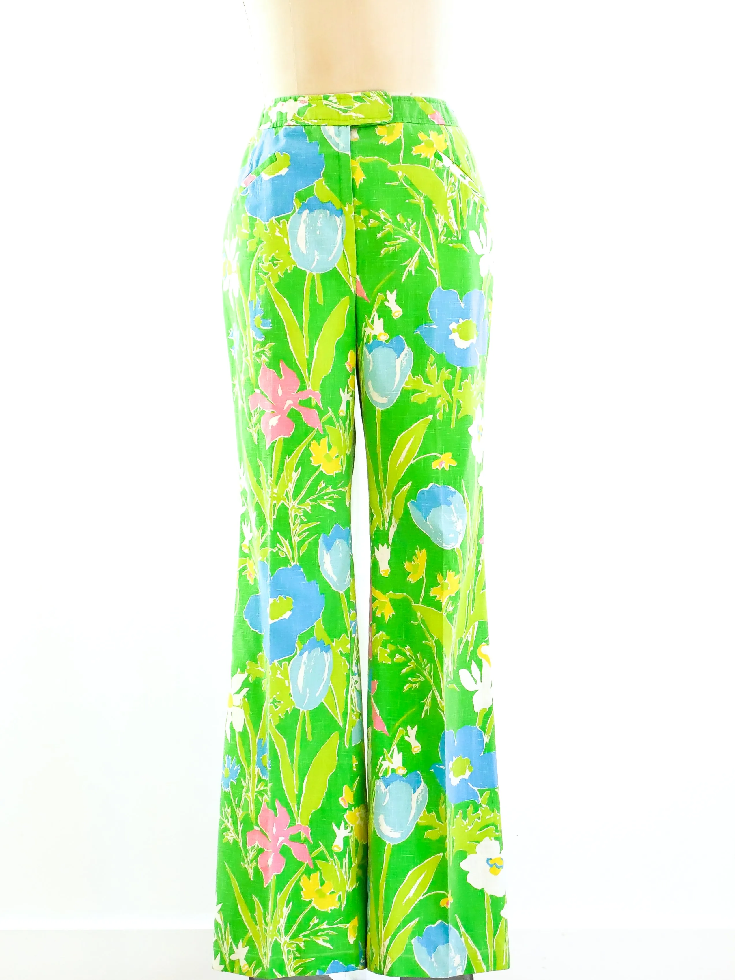1960's Floral Straight Leg Pants
