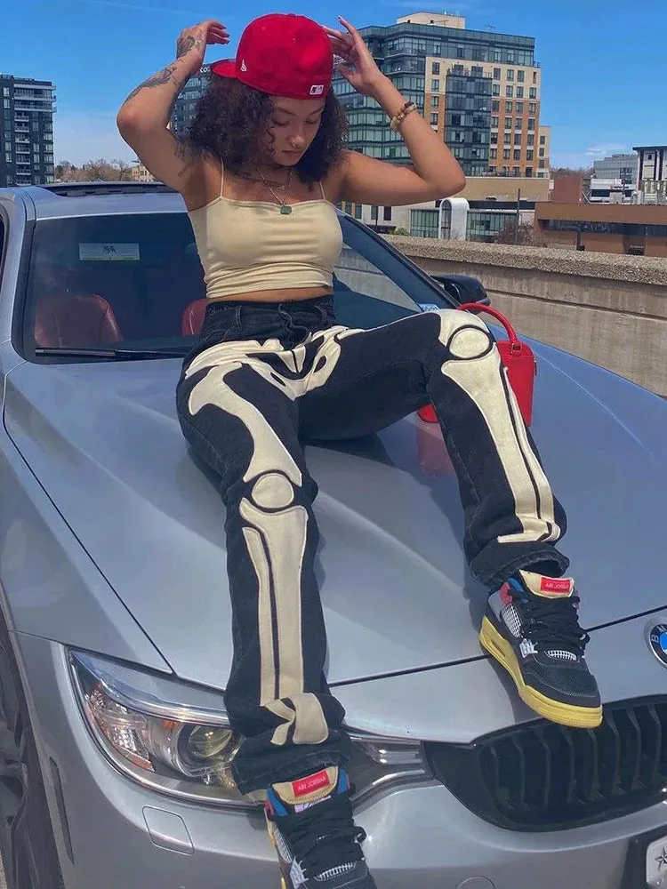 2023 ladies jeans ripped long flare pants boyfriend jeans for women stylish denim trousers