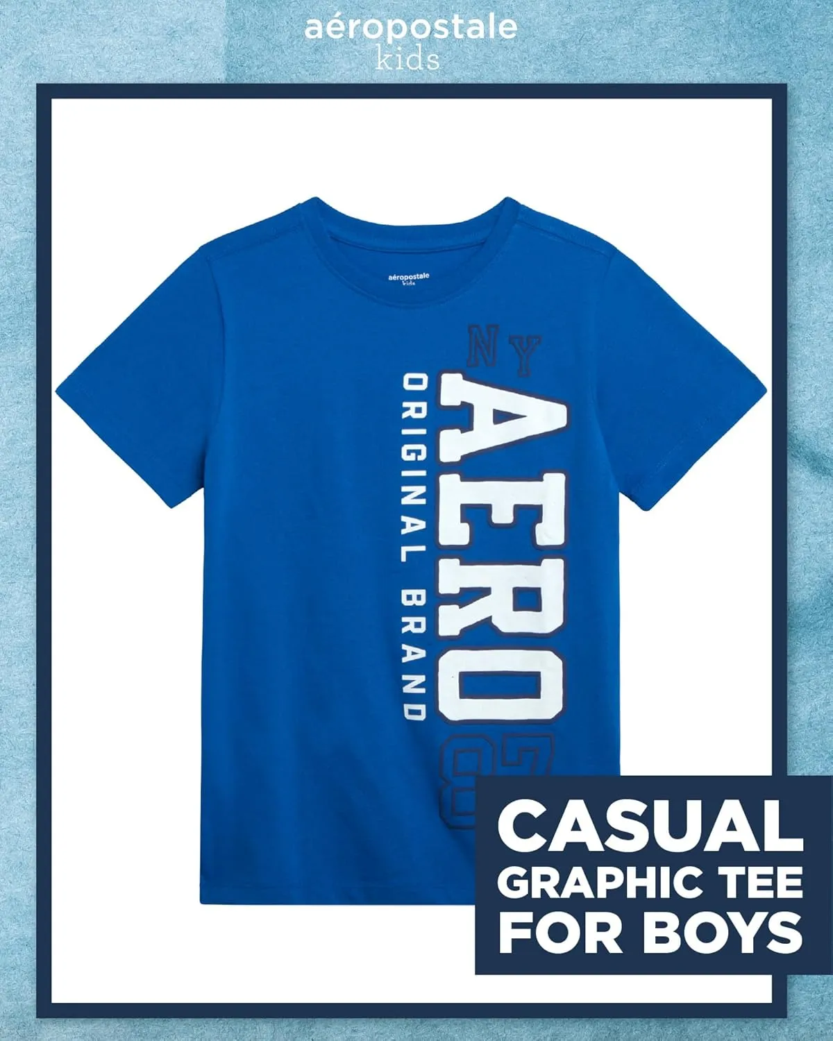 AEROPOSTALE Boys Graphic Tees - Crewneck Pullover Short Sleeve Shirt Casual Tops Kids Youth Graphic Tee for Boys (Size: 8-16)
