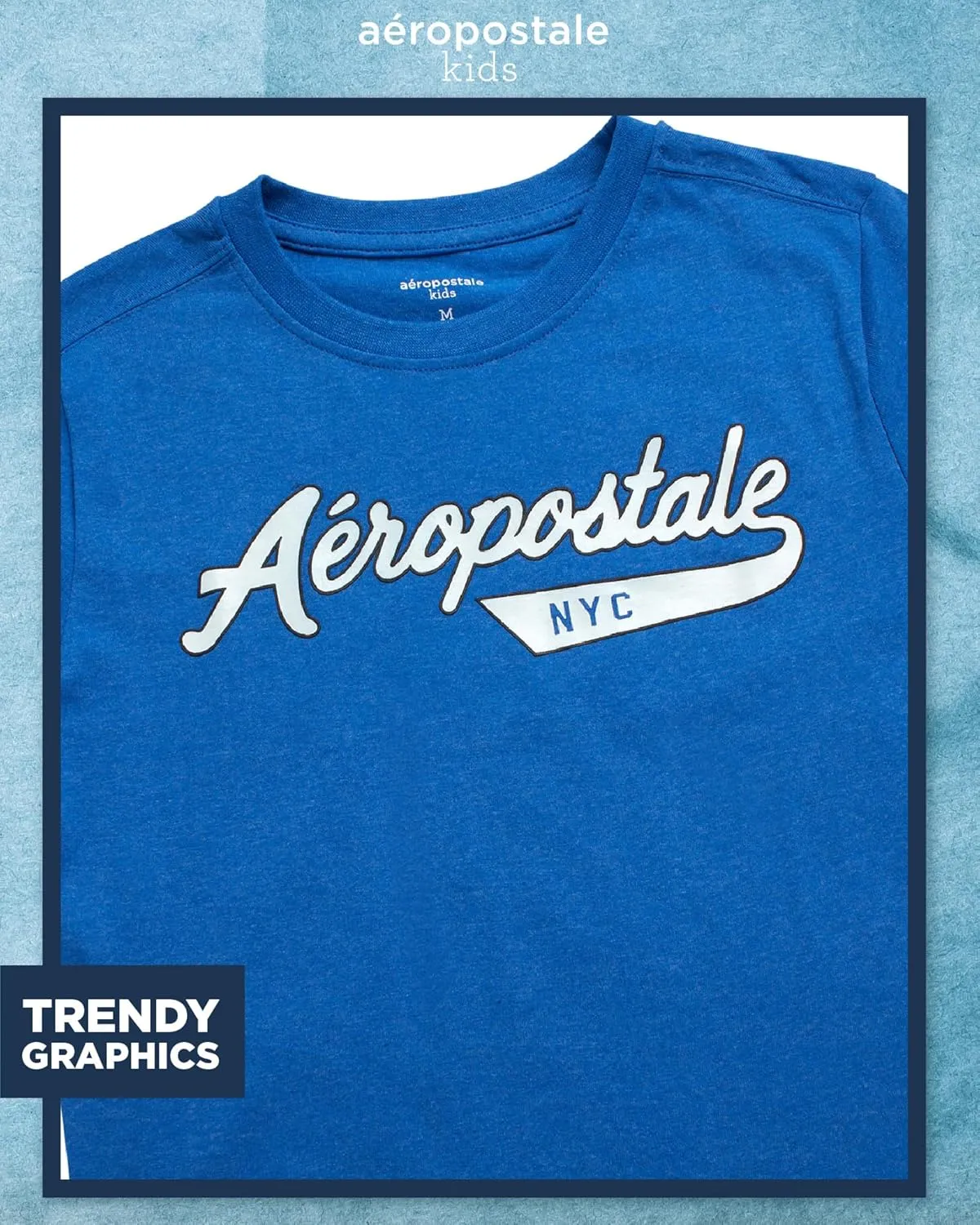 AEROPOSTALE Boys Graphic Tees - Crewneck Pullover Short Sleeve Shirt Casual Tops Kids Youth Graphic Tee for Boys (Size: 8-16)