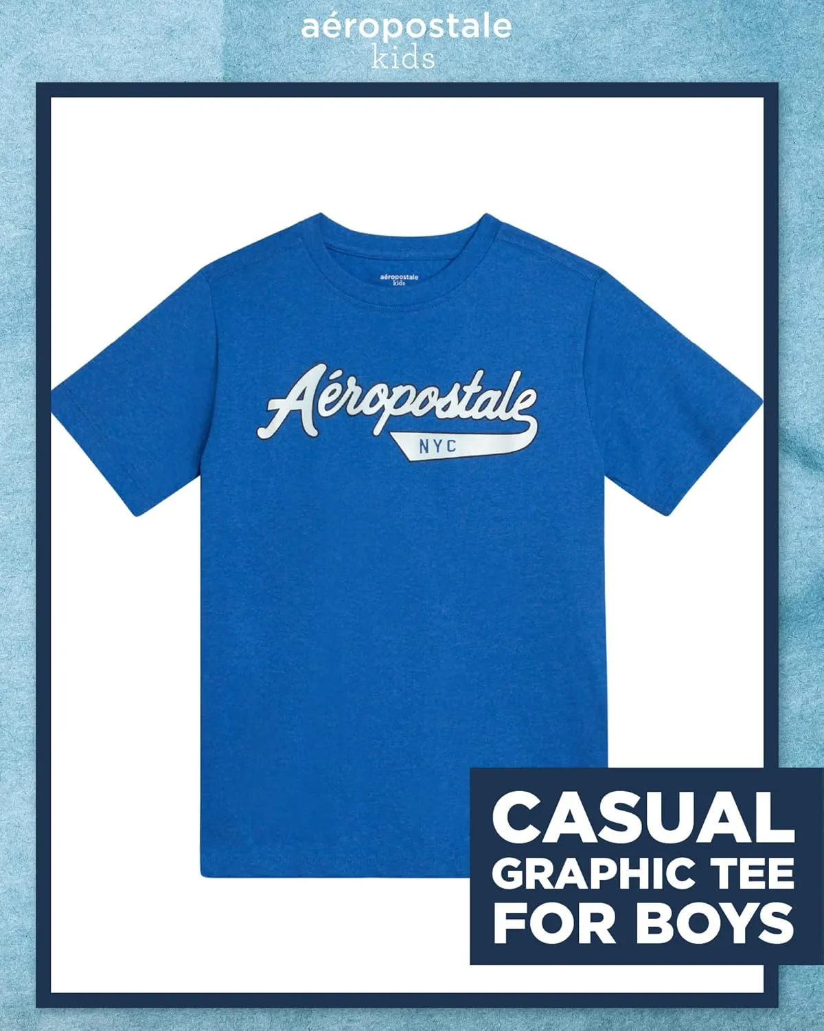 AEROPOSTALE Boys Graphic Tees - Crewneck Pullover Short Sleeve Shirt Casual Tops Kids Youth Graphic Tee for Boys (Size: 8-16)