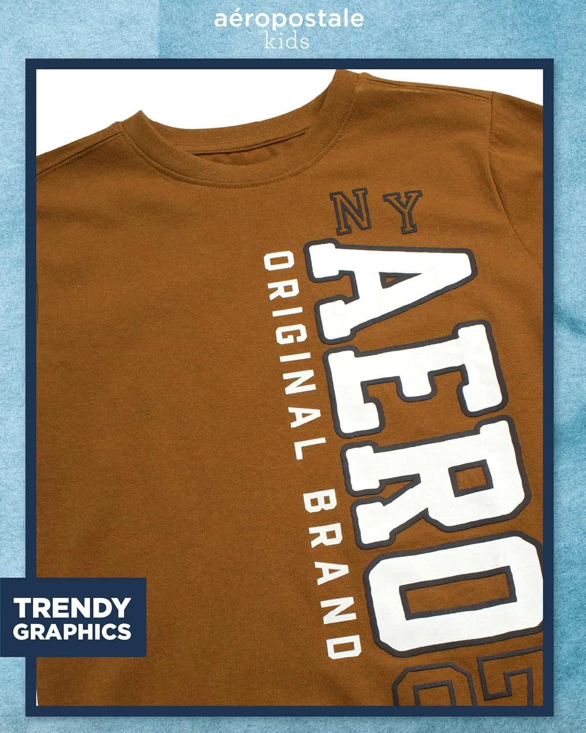 AEROPOSTALE Boys Graphic Tees - Crewneck Pullover Short Sleeve Shirt Casual Tops Kids Youth Graphic Tee for Boys (Size: 8-16)
