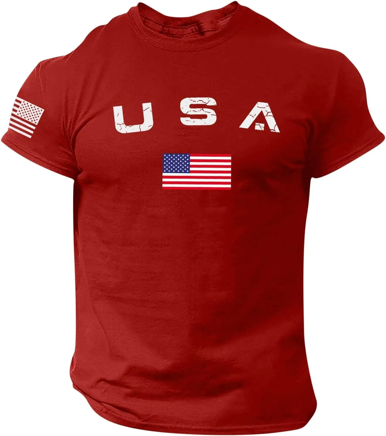 American Flag Shirt Men Fourth of July USA Patriotic Graphic America Tshirts Oversized Funny Summer Independence Day Shirt