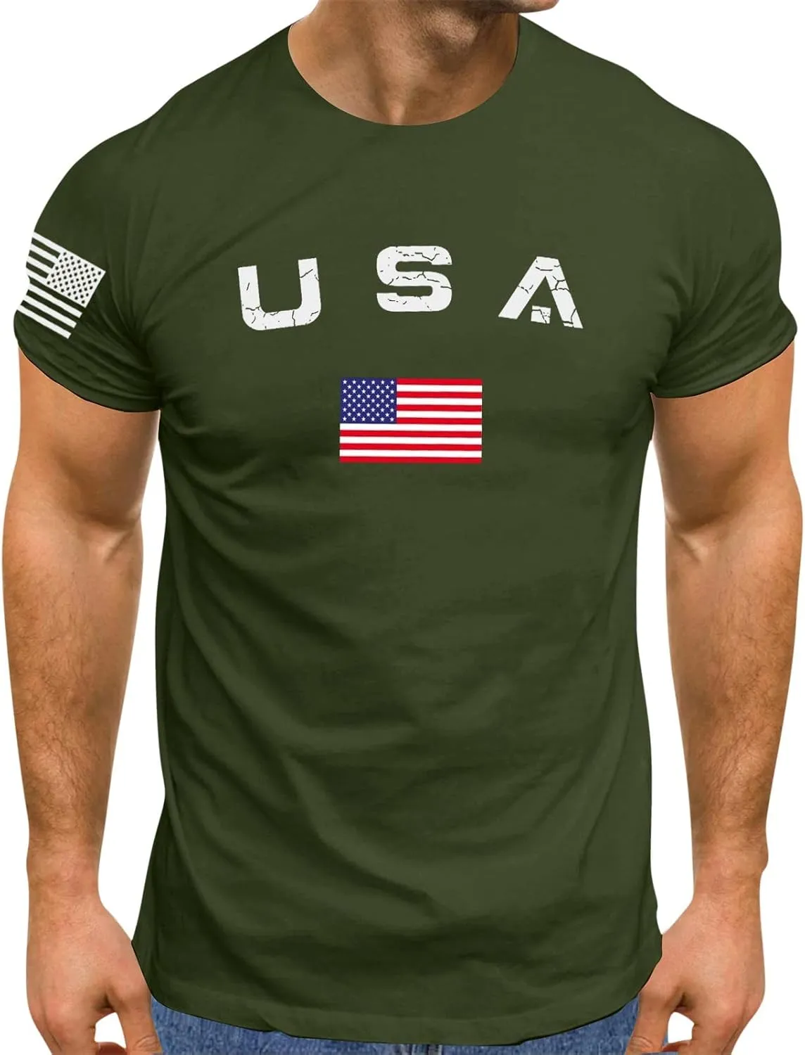 American Flag Shirt Men Fourth of July USA Patriotic Graphic America Tshirts Oversized Funny Summer Independence Day Shirt