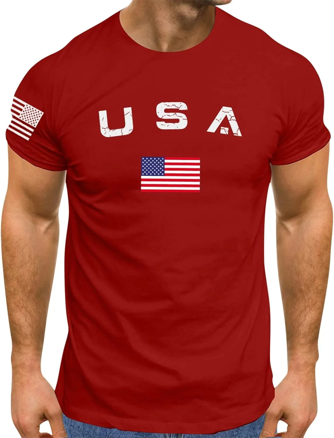 American Flag Shirt Men Fourth of July USA Patriotic Graphic America Tshirts Oversized Funny Summer Independence Day Shirt