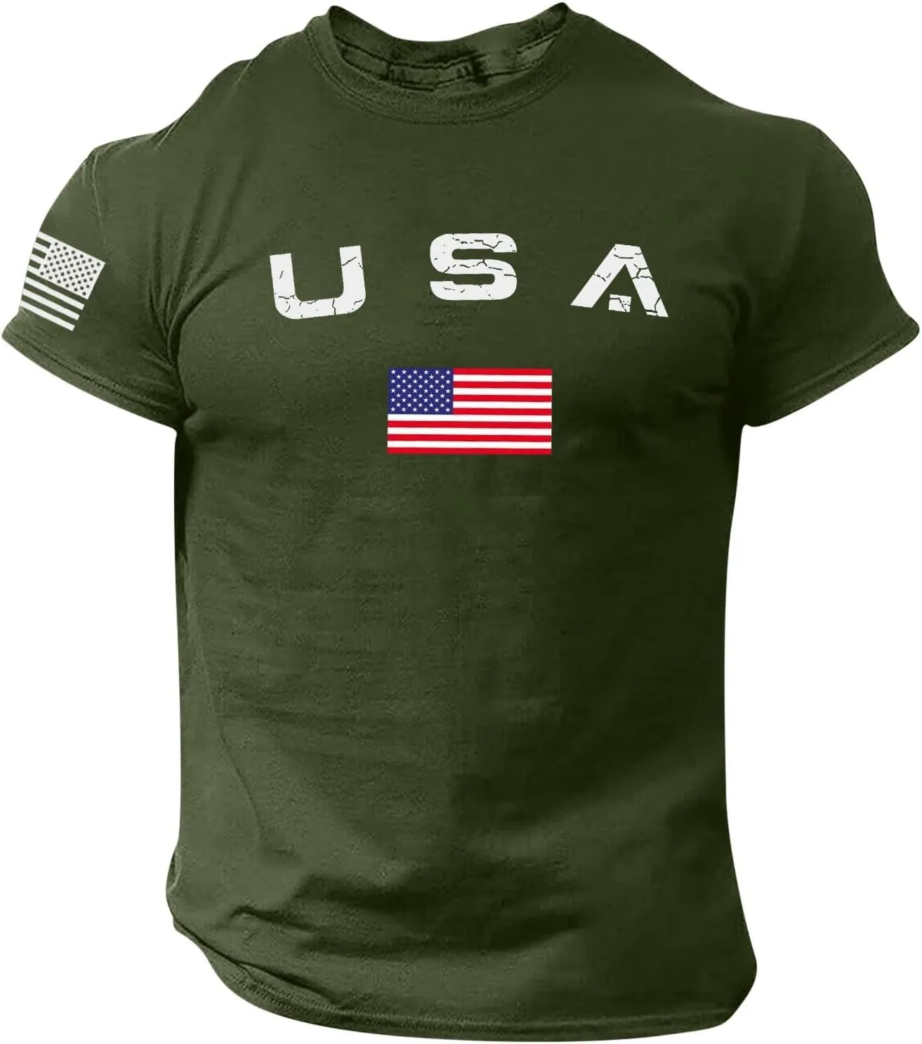 American Flag Shirt Men Fourth of July USA Patriotic Graphic America Tshirts Oversized Funny Summer Independence Day Shirt