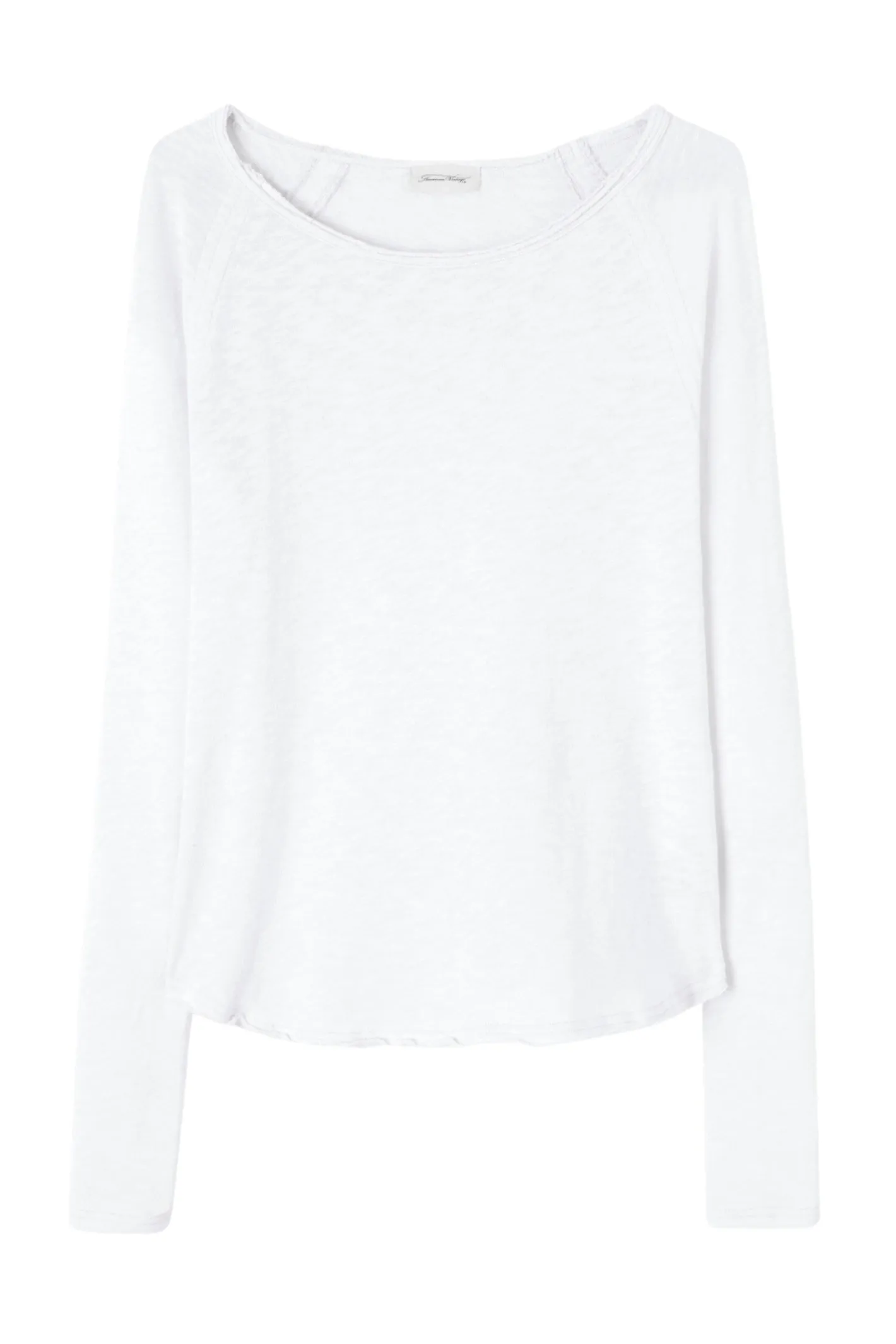 American Vintage SON31GE Long Sleeve Cotton Top White