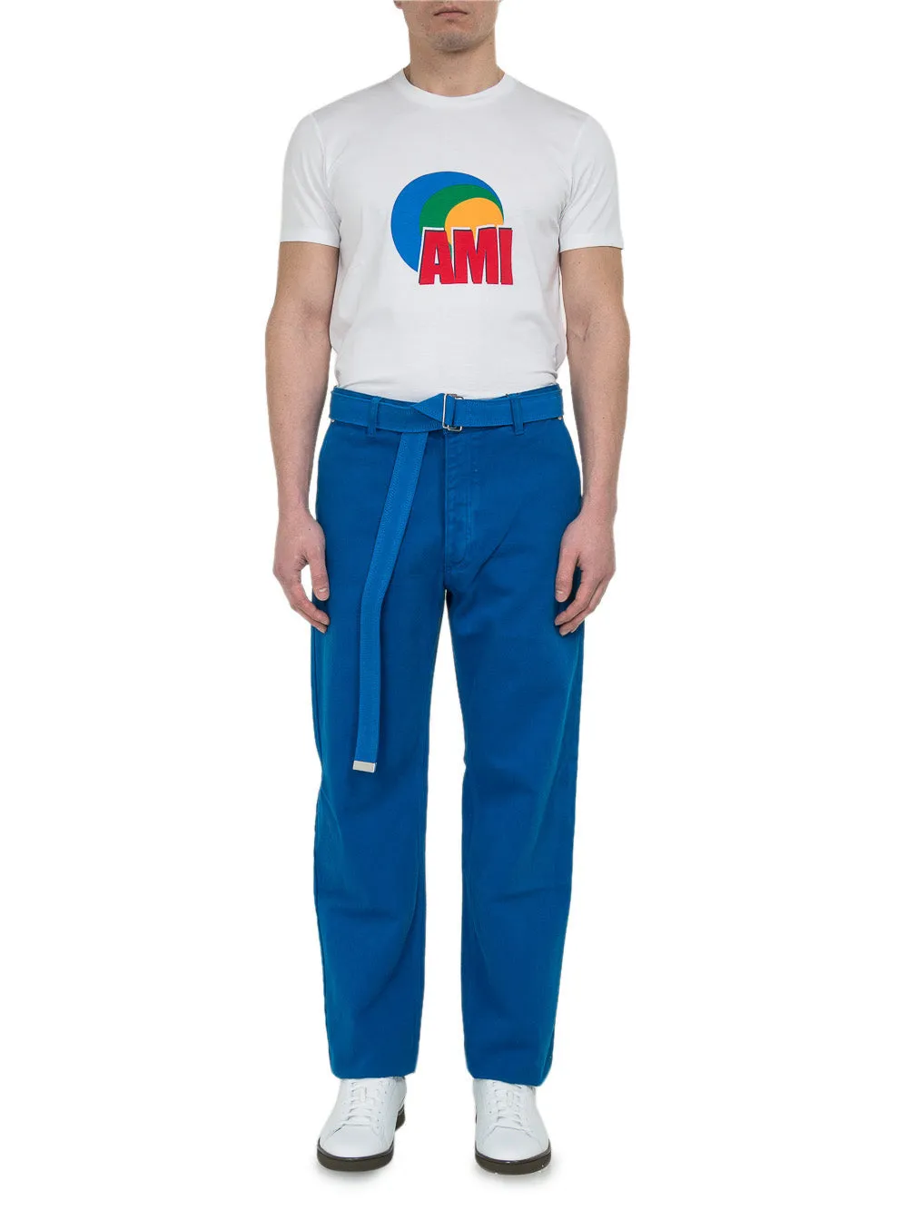 AMI Belted Loose-Fit Jeans