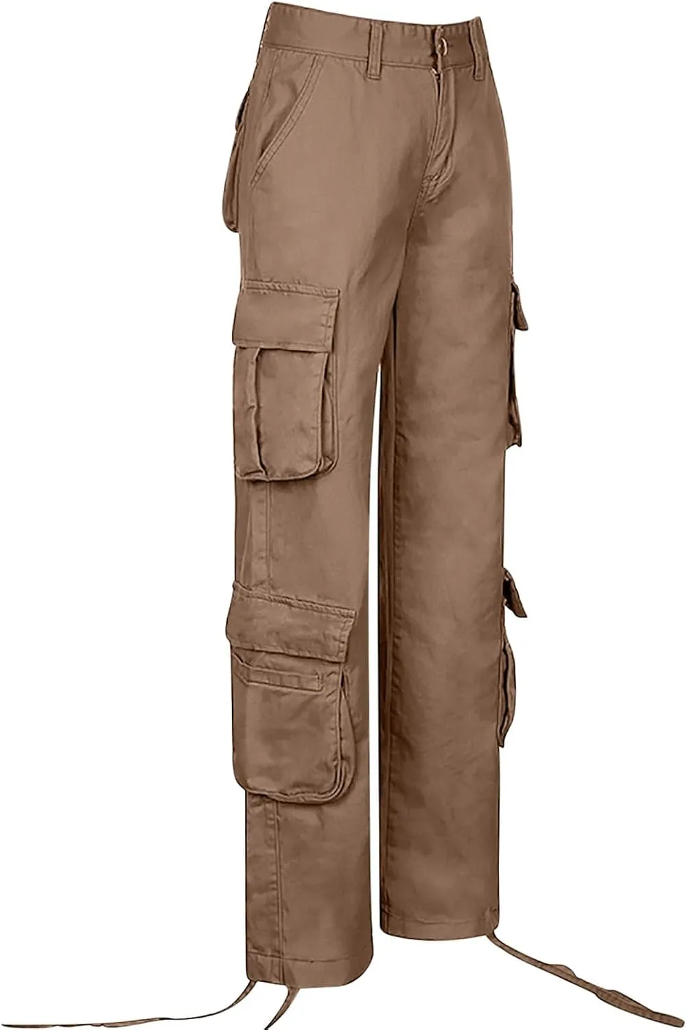 Anjikang Parachute Cargo Pants for Women Y2K Teen Girls Trendy Low Waist Wide Leg Cargos Multi Pockets Travel Hiking Trousers