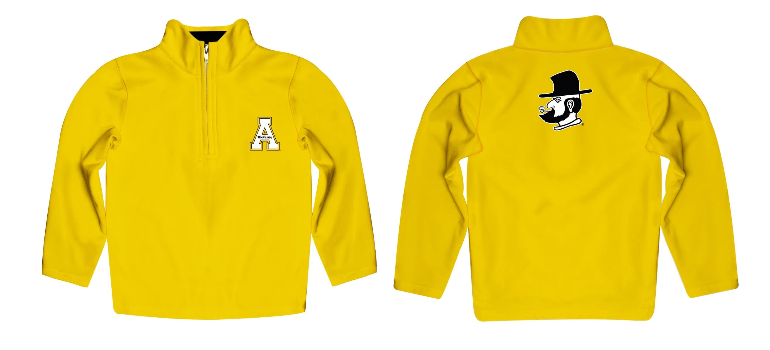 App State Mountaineers Game Day Solid Gold Quarter Zip Pullover Sweatshirt for Toddlers and Youth