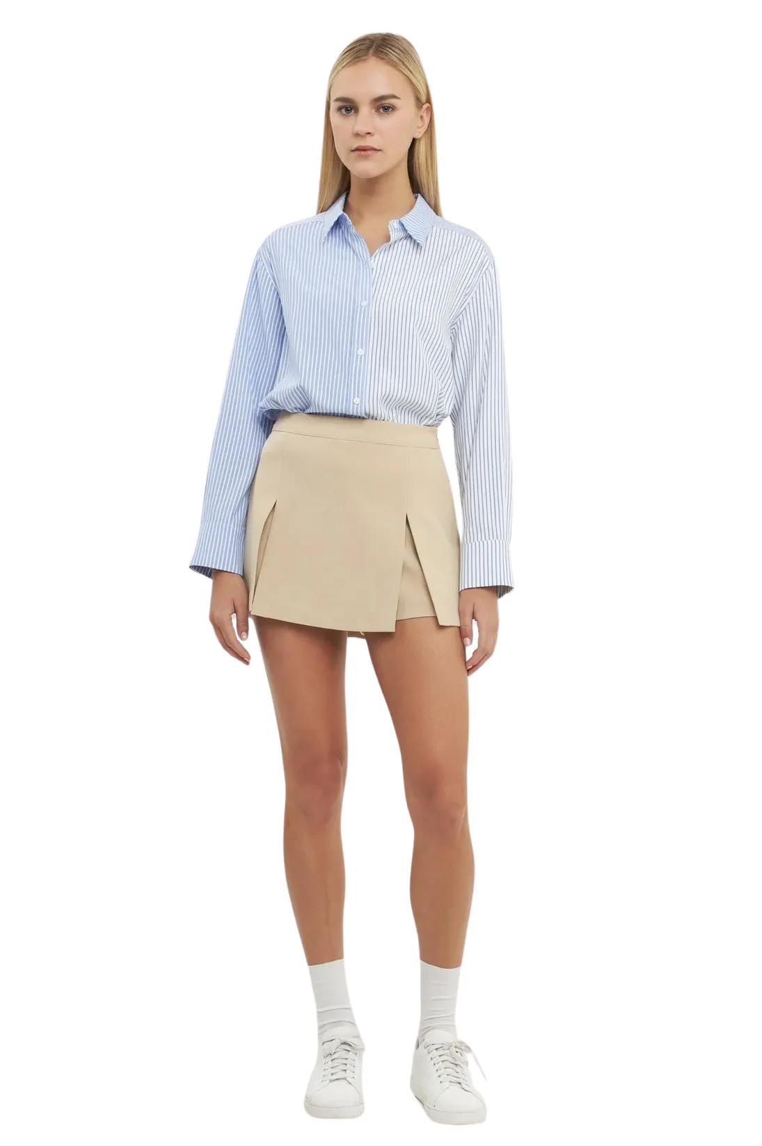 Apparel- English Factory Pinstripe Color Block Shirt