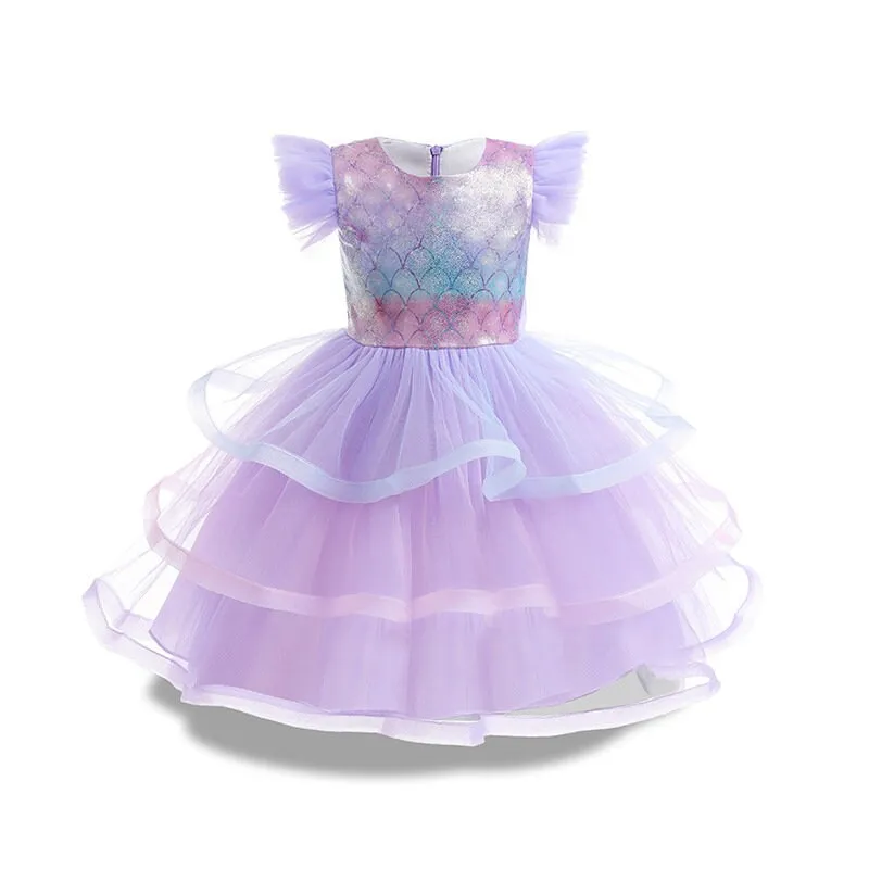 Ariel Little Mermaid Inspired Girls Dress Costume