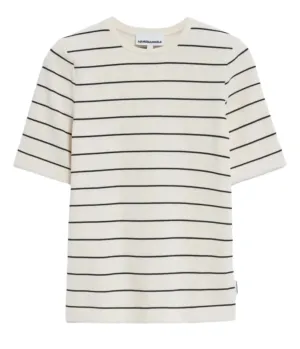ARMEDANGELS Jaanisara fine stripe t-shirt oatmilk black women