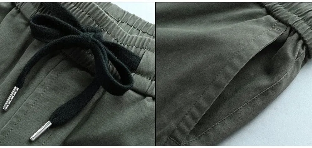Astellarie Mens Streetwear Hip Hop Punk Loose Fit Elastic Waist Cargo Jogger Pants with Multi Pockets