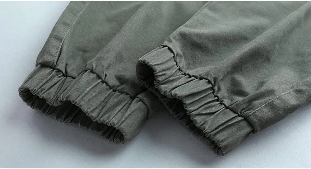 Astellarie Mens Streetwear Hip Hop Punk Loose Fit Elastic Waist Cargo Jogger Pants with Multi Pockets