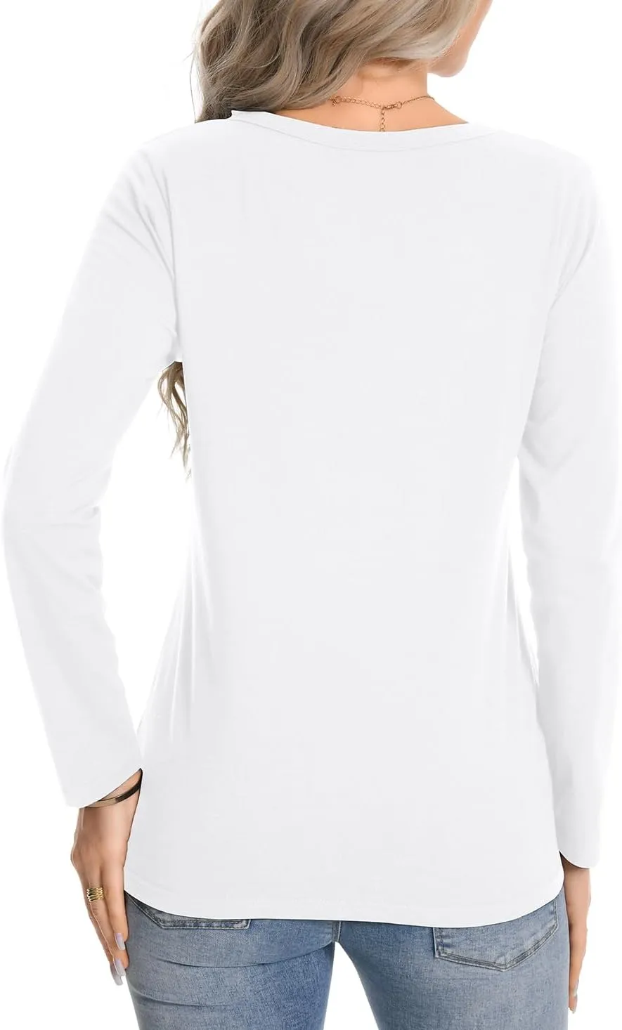 Auriviz Womens Long Sleeve Shirts Crew Neck Basic Tee Fall Trendy Cotton Tops Loose Fitted T Shirts Blouses