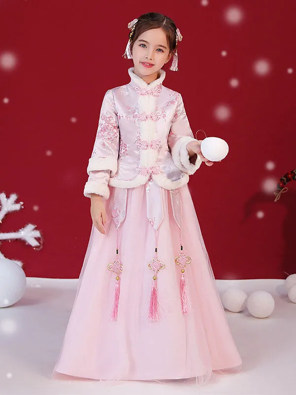 Autumn/Winter Girls' Long Sleeved Ancient Dress National Style Tang Suit