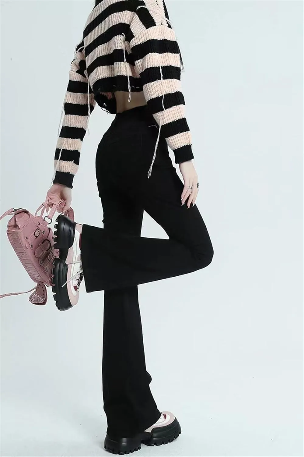 AYGJKIE Women's Jeans, Long, Stretch, Skinny, Elegant, Bootcut, Flared, high-Waisted, Wide-Leg, Denim, Flared Jeans