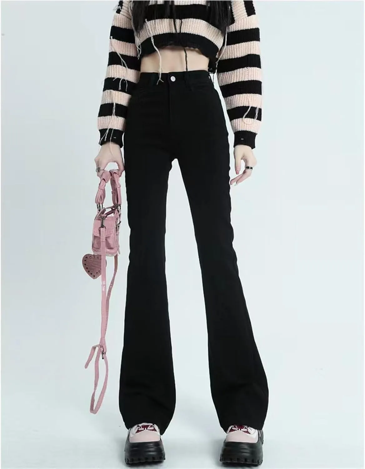 AYGJKIE Women's Jeans, Long, Stretch, Skinny, Elegant, Bootcut, Flared, high-Waisted, Wide-Leg, Denim, Flared Jeans