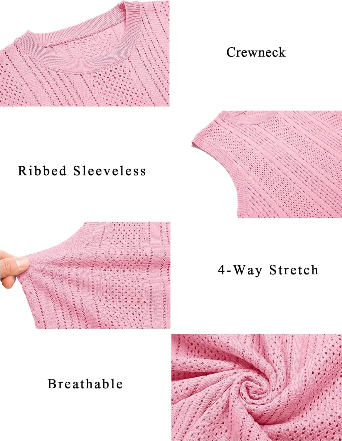 Babioboa Men's Knitted Tank Tops Casual Hollow Out Sleeveless T Shirts Beach Cut Off Summer Boho Tee