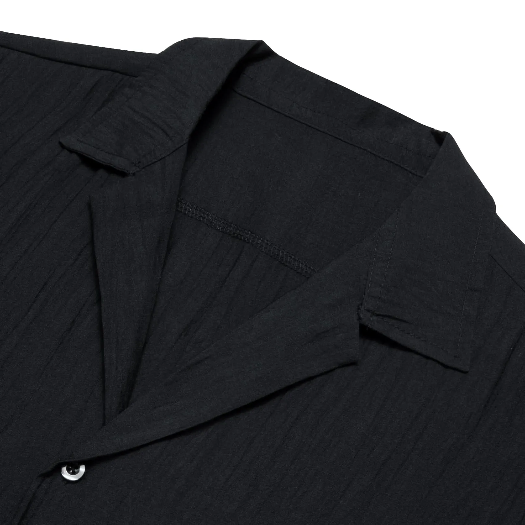 Barry Wang Black Shirt Solid Button Up Short Sleeves Shirt for Men