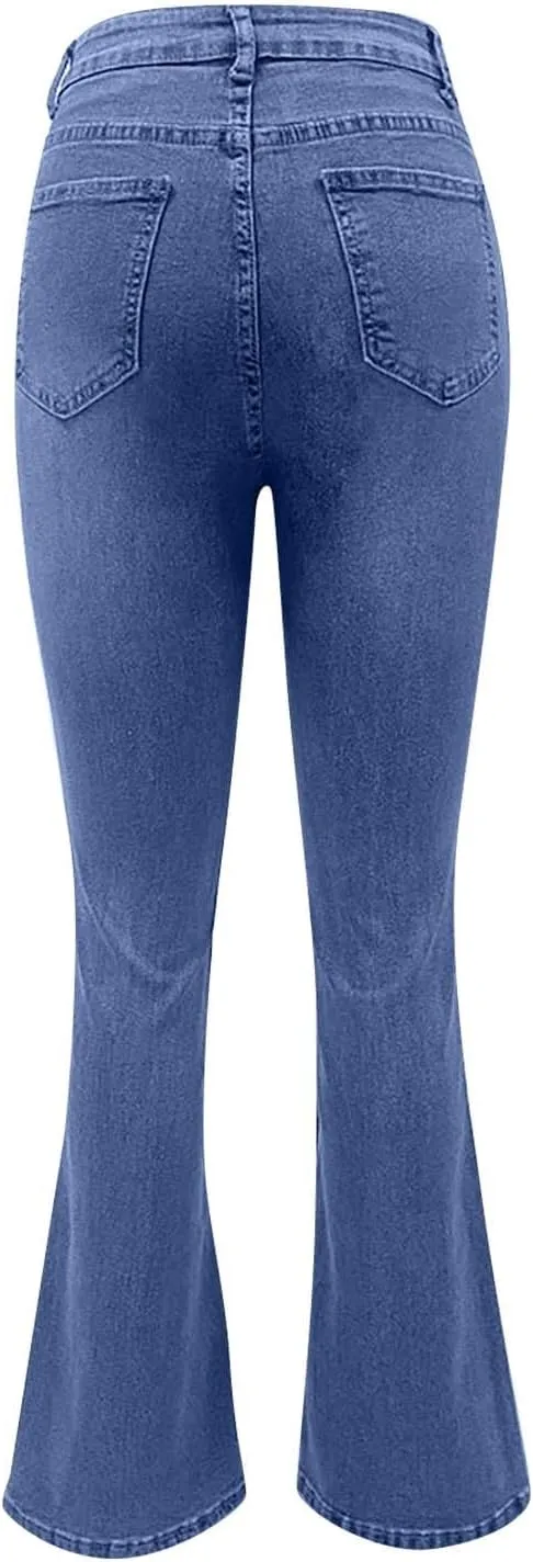 Bell Bottom Jeans for Women High Waisted Butt Lifting Plus Size Flare Jeans Stretch Wide Leg Bootcut Denim Pants