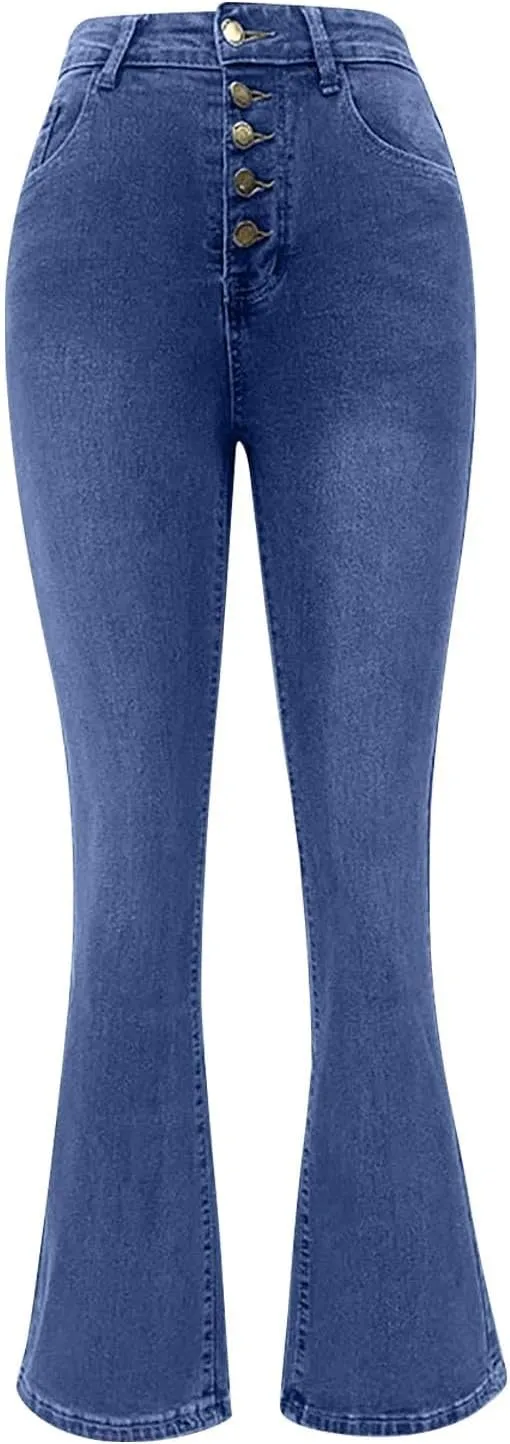 Bell Bottom Jeans for Women High Waisted Butt Lifting Plus Size Flare Jeans Stretch Wide Leg Bootcut Denim Pants