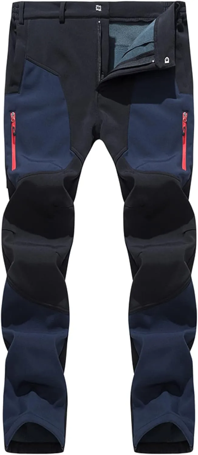 Bidobibo Mens Fleece Pants with Pockets Straight Leg Joggers Sherpa Lined Pants for Men Plus Size Thermal Warm Sweatpants