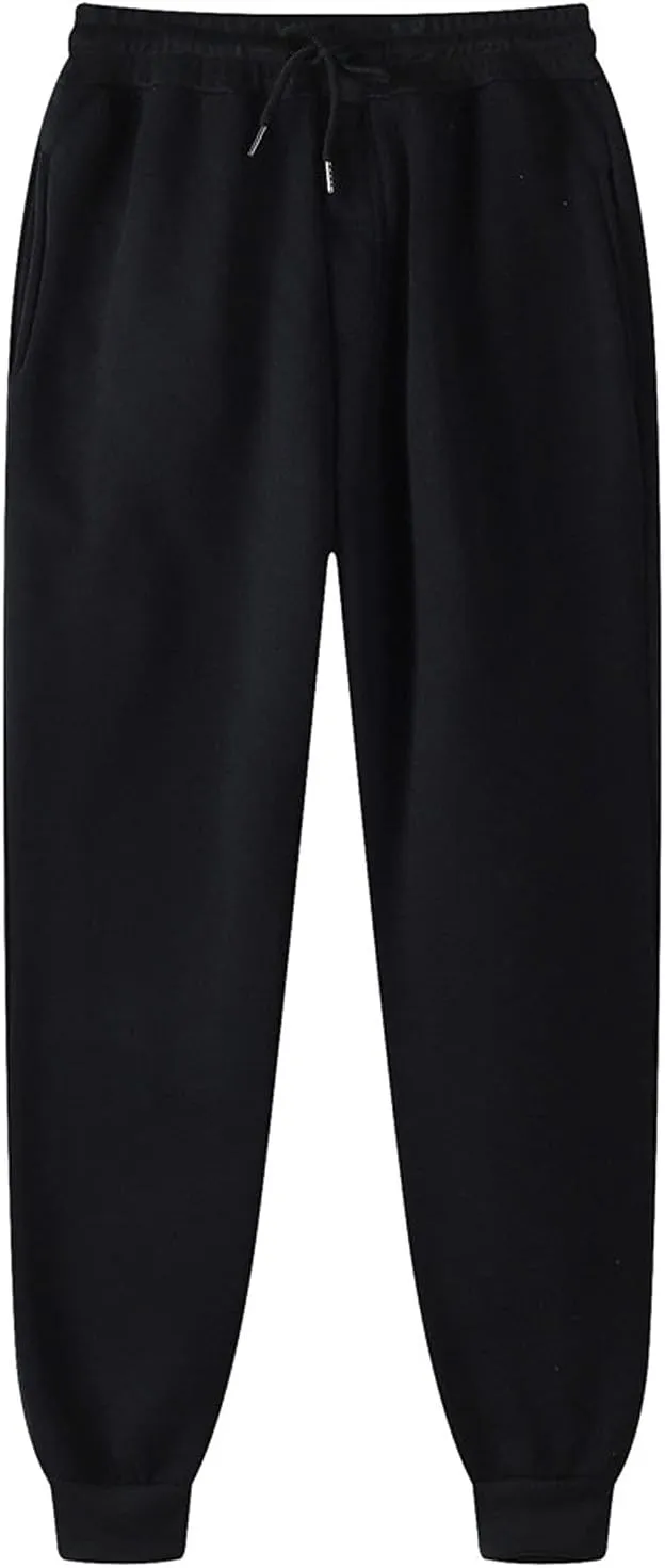 Bidobibo Mens Workout Pants Lightweight Sherpa Sweatpants Plus Size Thermal Warm Pants for Men 2024 Fleece Lined Joggers