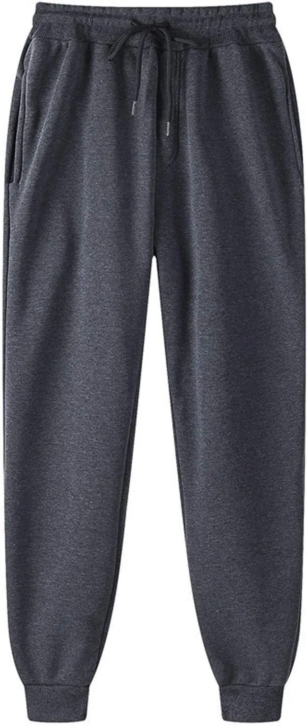 Bidobibo Mens Workout Pants Lightweight Sherpa Sweatpants Plus Size Thermal Warm Pants for Men 2024 Fleece Lined Joggers