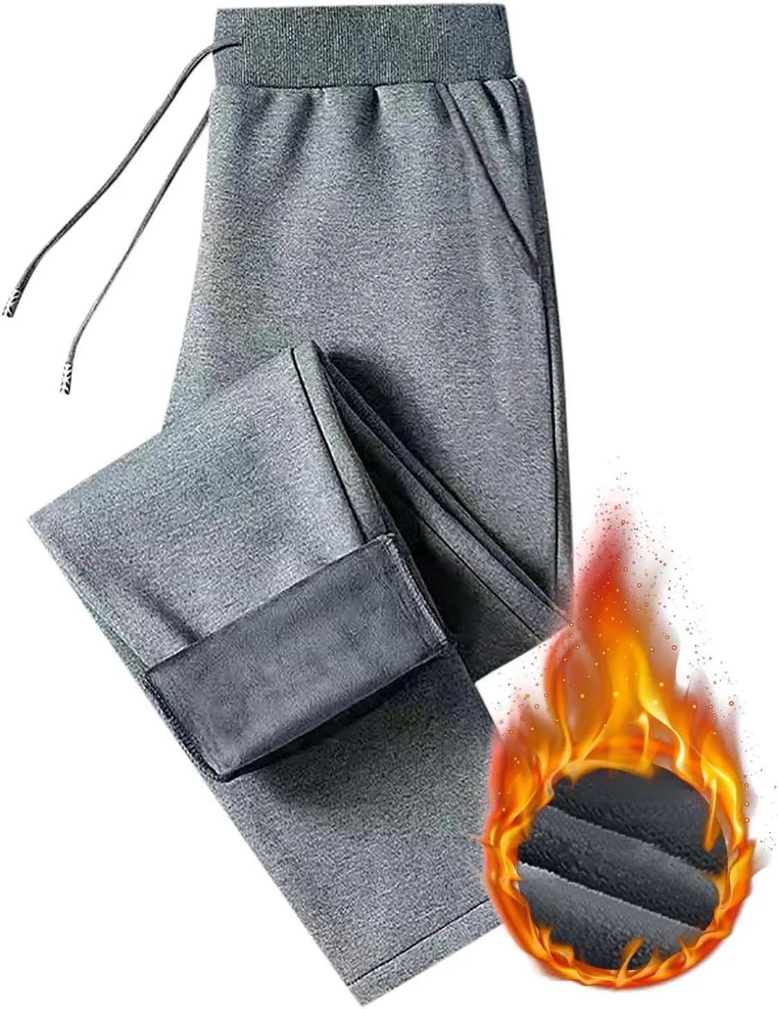 BIFUTON Fleece Lined Pants Men,Men's Thick Winter Pants Heavyweight Warm Sherpa Lined Athletic Jogger Sweatpants with Pockets