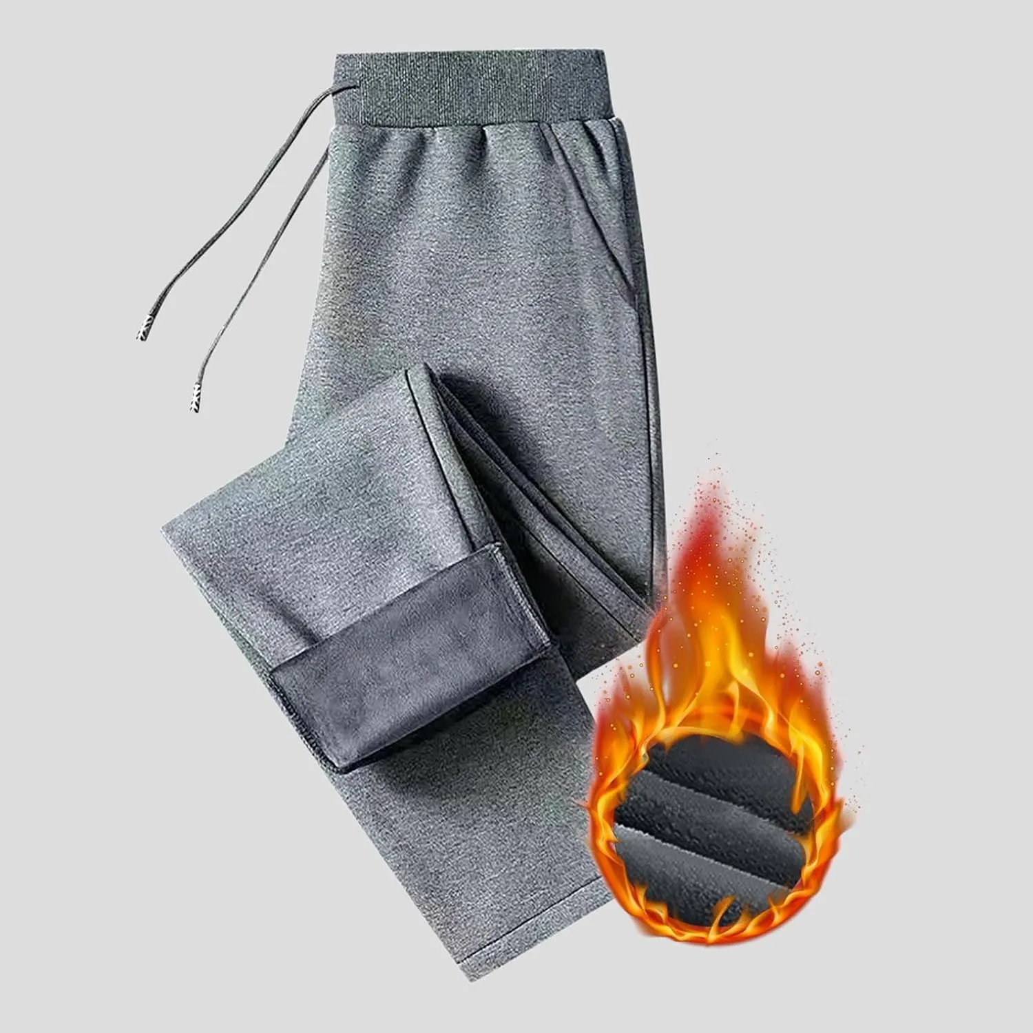 BIFUTON Fleece Lined Pants Men,Men's Thick Winter Pants Heavyweight Warm Sherpa Lined Athletic Jogger Sweatpants with Pockets