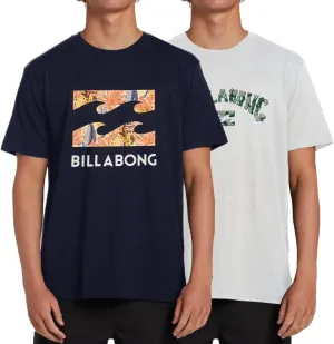 Billabong Mens 2 Pack Short Sleeve Lounge Crew Tee Graphic Lounge Wear Crewneck
