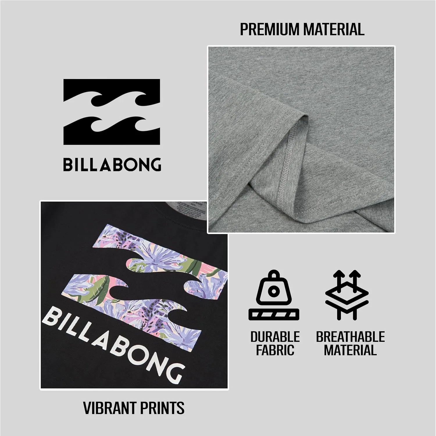 Billabong Mens 2 Pack Short Sleeve Lounge Crew Tee Graphic Lounge Wear Crewneck