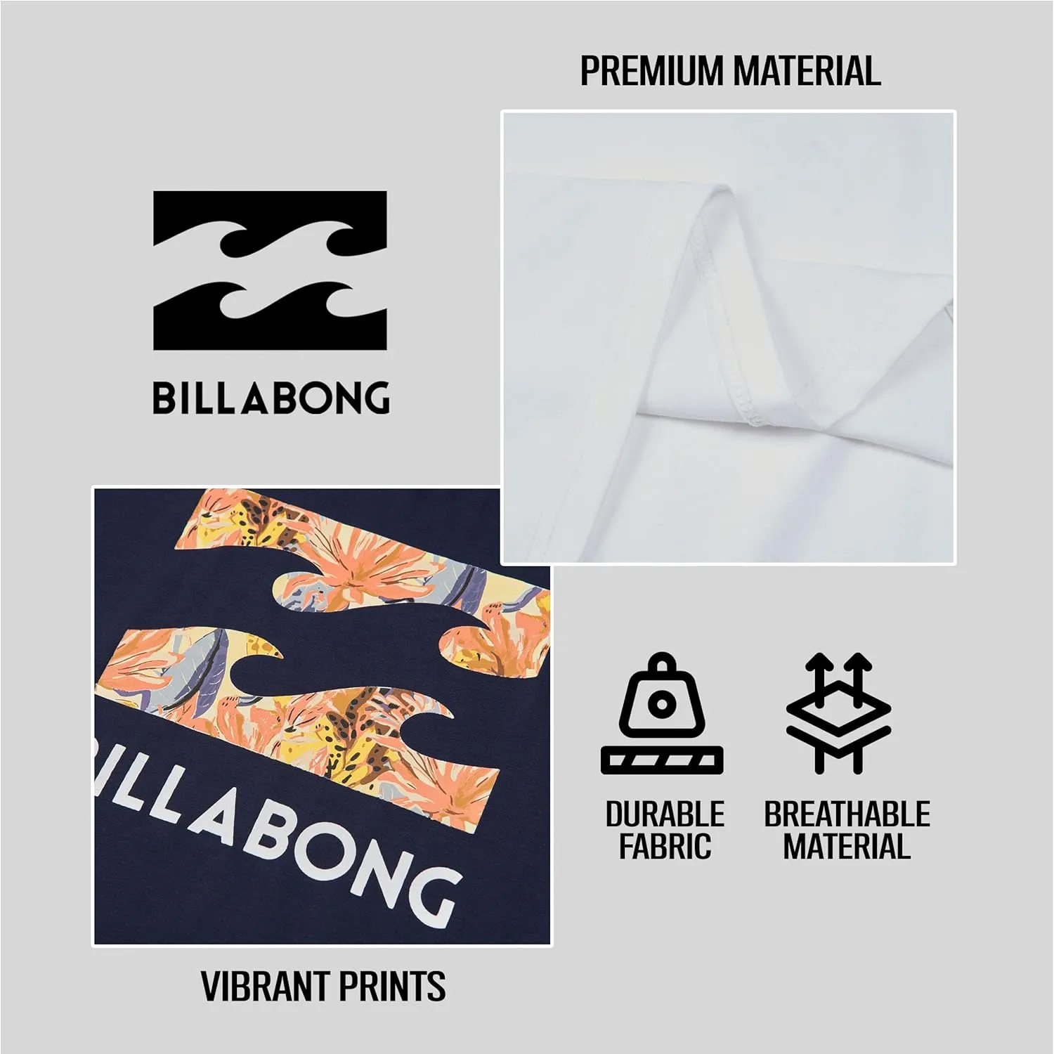Billabong Mens 2 Pack Short Sleeve Lounge Crew Tee Graphic Lounge Wear Crewneck