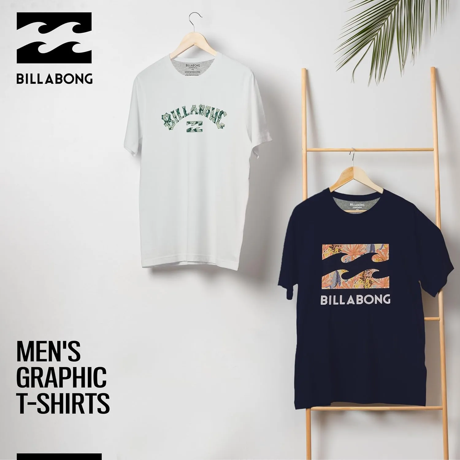 Billabong Mens 2 Pack Short Sleeve Lounge Crew Tee Graphic Lounge Wear Crewneck
