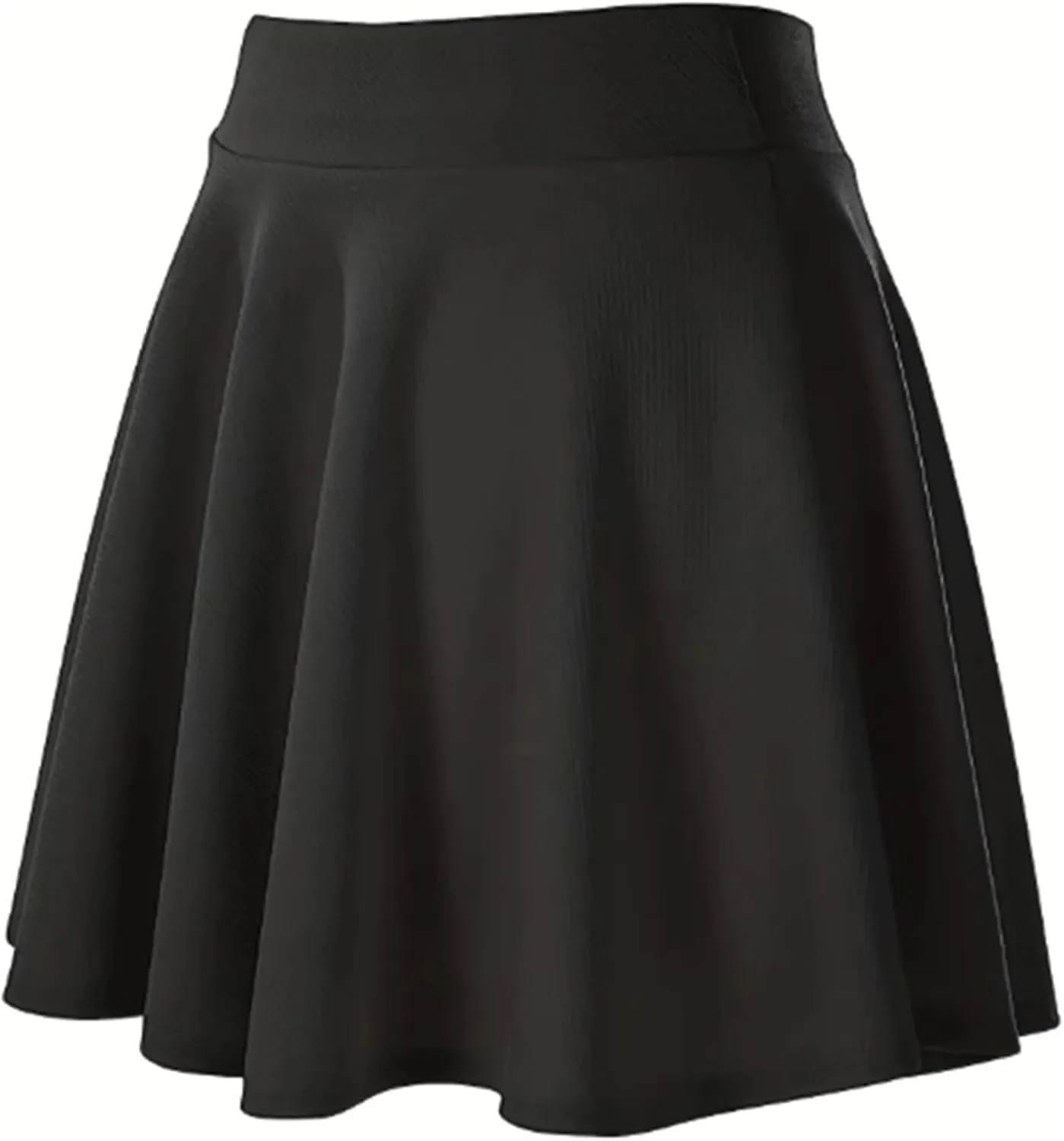 Black Women Pleated Skirts Summer High Waist Zipper Dancing Mini