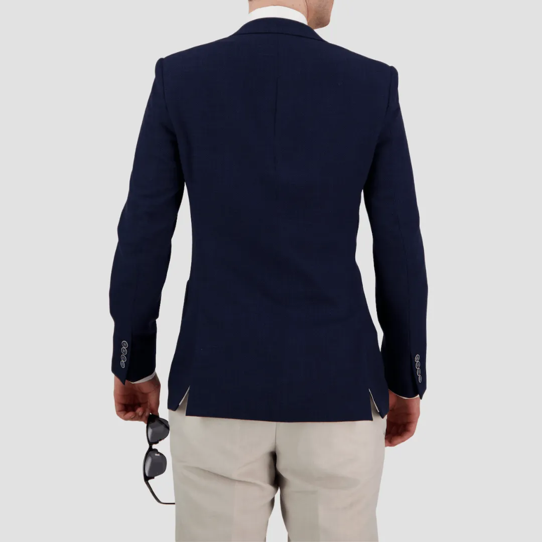 Bruton Mens Tailored Fit Agar Sports Jacket in Navy JT5