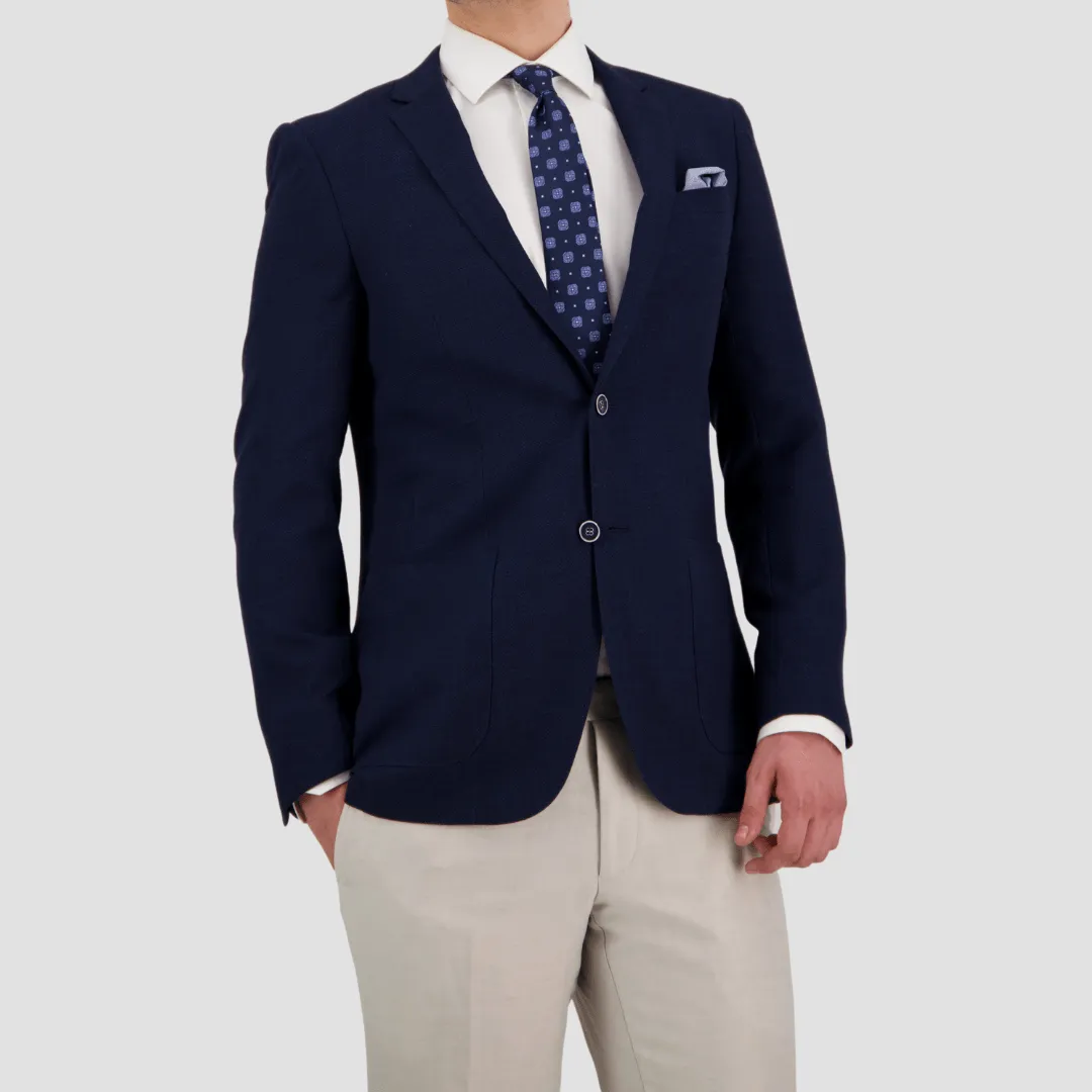 Bruton Mens Tailored Fit Agar Sports Jacket in Navy JT5