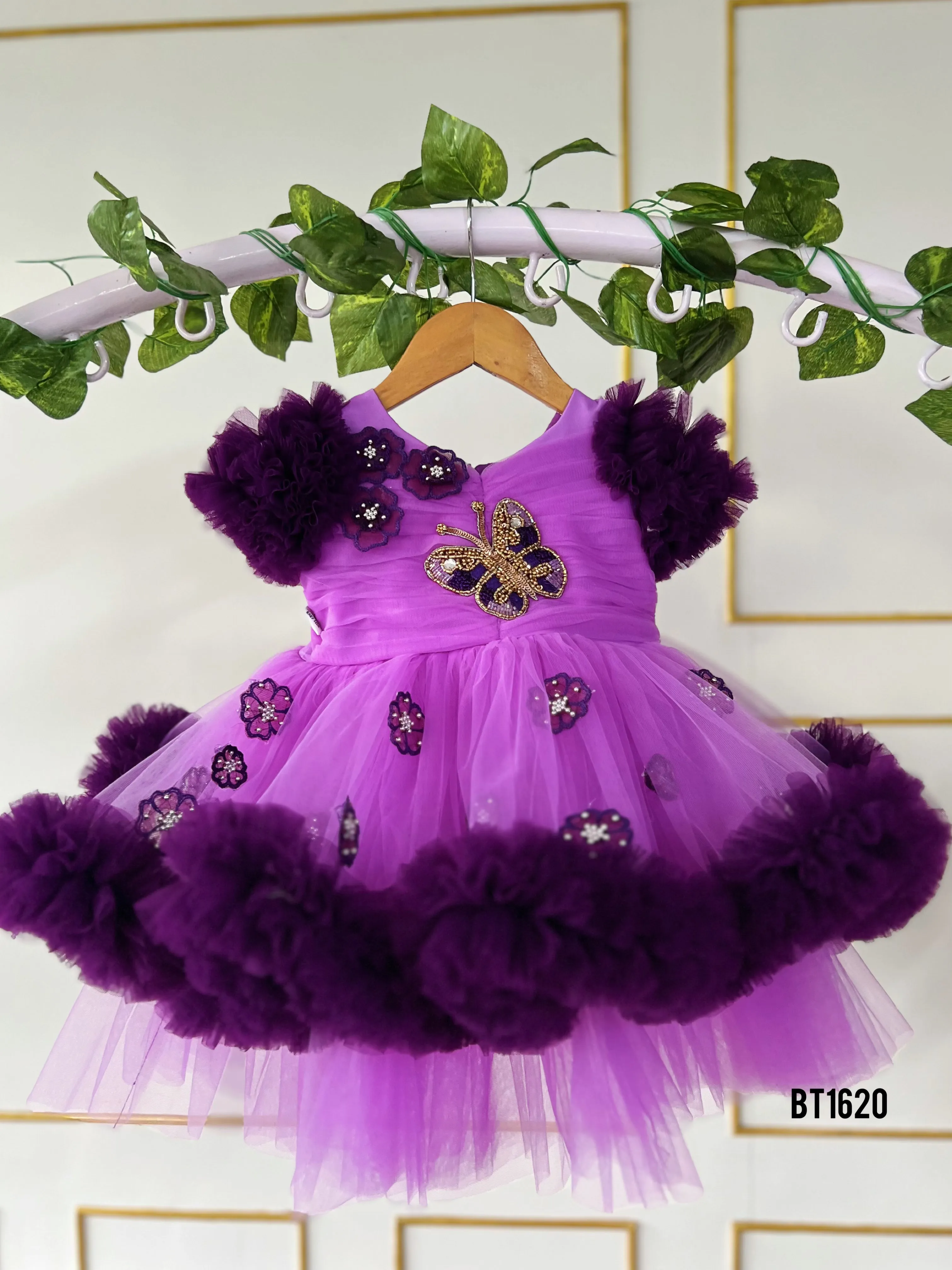 BT1620 Purple Petal Princess Dress - Bloom in Enchantment!