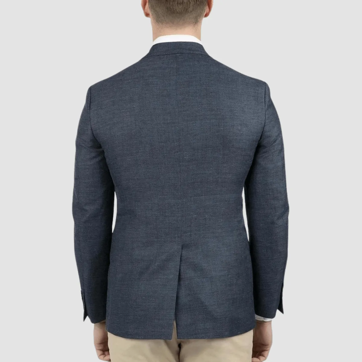 Cambridge glamorgan sports jacket in denim blue linen wool blend