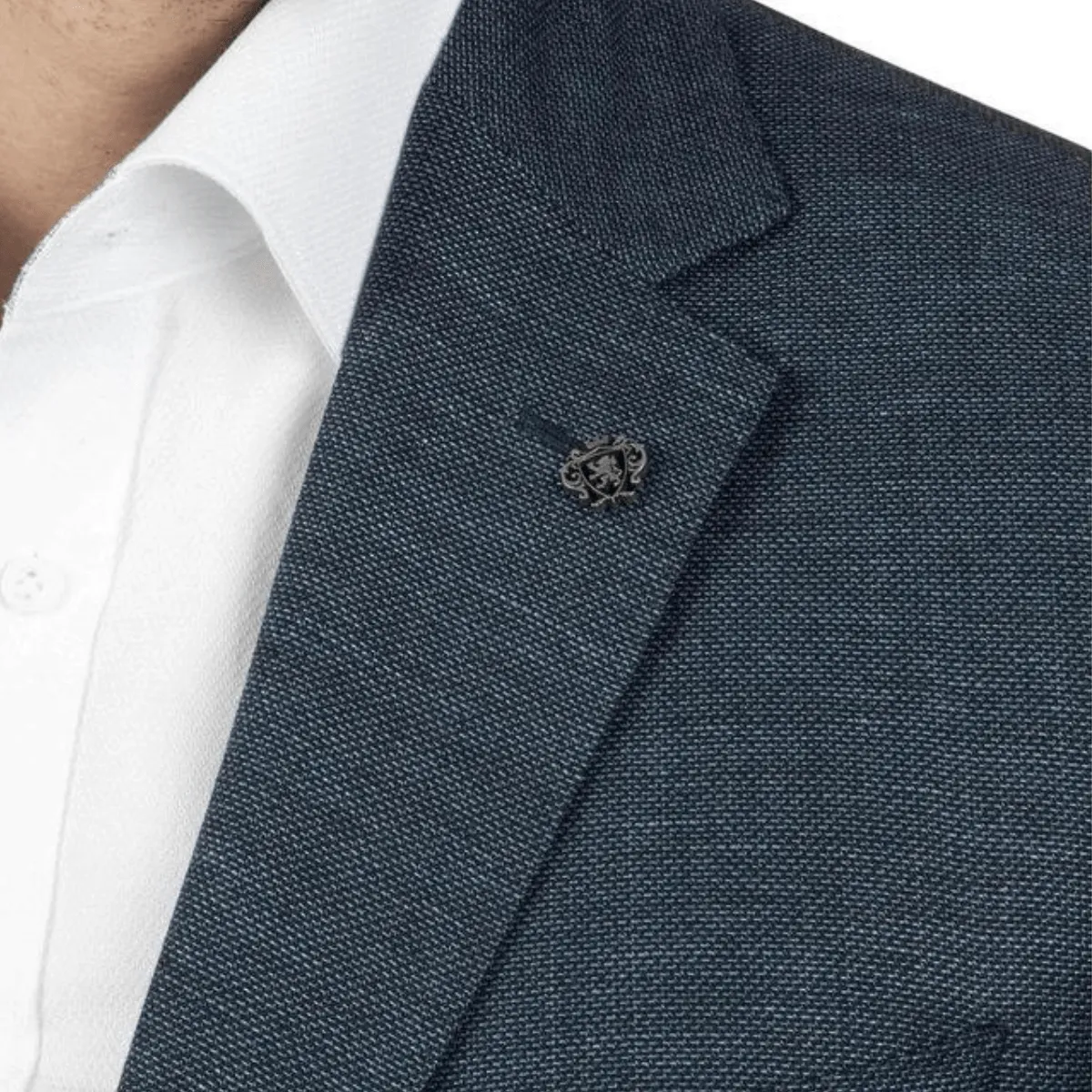 Cambridge glamorgan sports jacket in denim blue linen wool blend