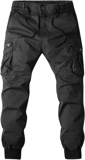 Cargo Pants for Men Big and Tall, Pants Men's Sweatpants with Pockets Solid Fleece Heavyweight Long Overalls Casual