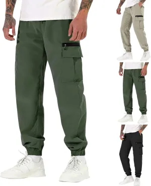 Cargo Pants for Men Drawstring Cotton Classic Work Pants Baggy Running Climbing Resistant Vintage Dress Pants Pockets
