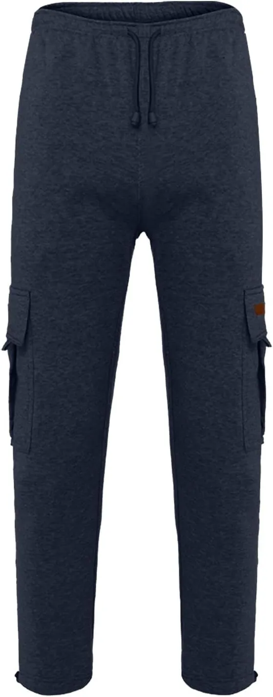 Cargo Pants For Men Mens Heavyweight Cargo Fleece Sweatpants Stretch Elastic Sports Jogger Trendy Trousers Pants