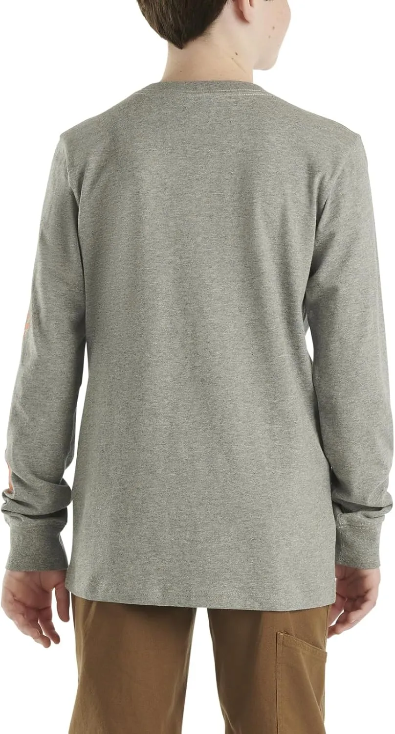 Carhartt Boys' Long Sleeve Crewneck T-Shirt with Pocket