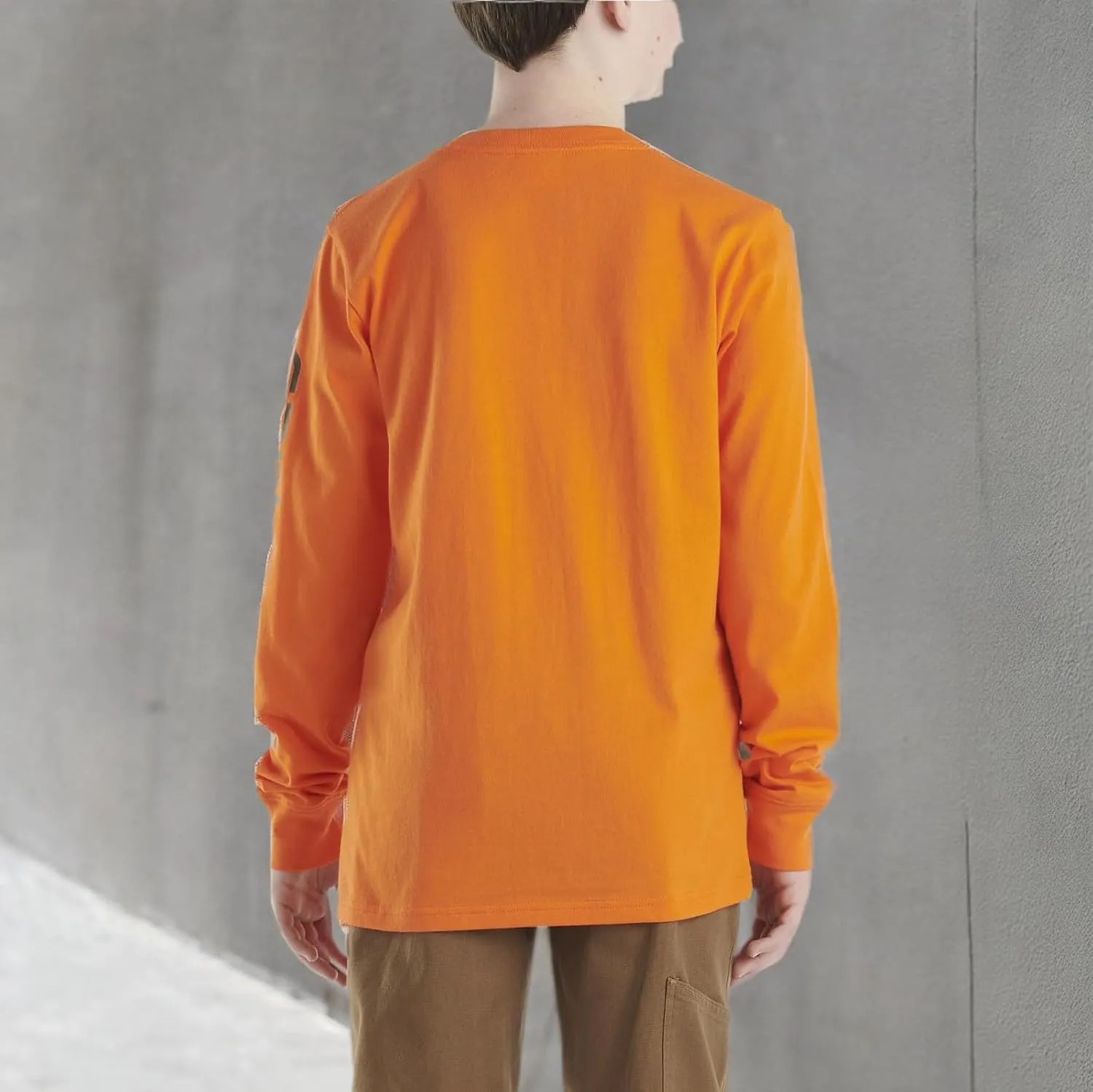 Carhartt Boys' Long Sleeve Crewneck T-Shirt with Pocket