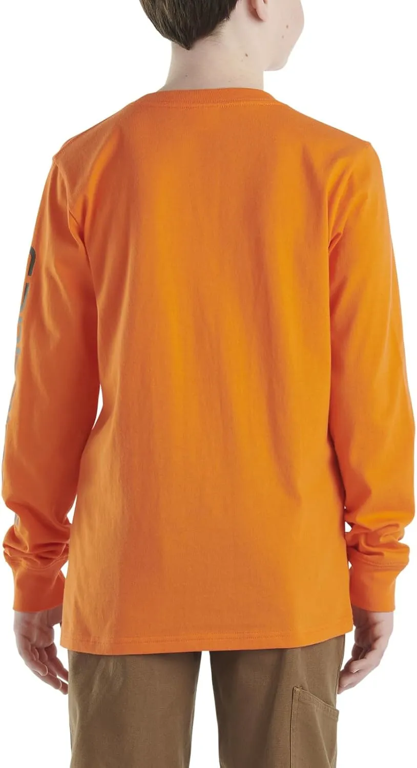 Carhartt Boys' Long Sleeve Crewneck T-Shirt with Pocket
