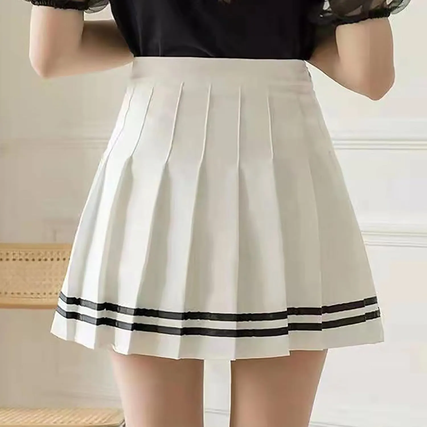 Casual Skirts for Women High Waist Trendy Pleated Y2K A-Line Uniform Cheer Mini Skirts for Girls Summer Streetwear