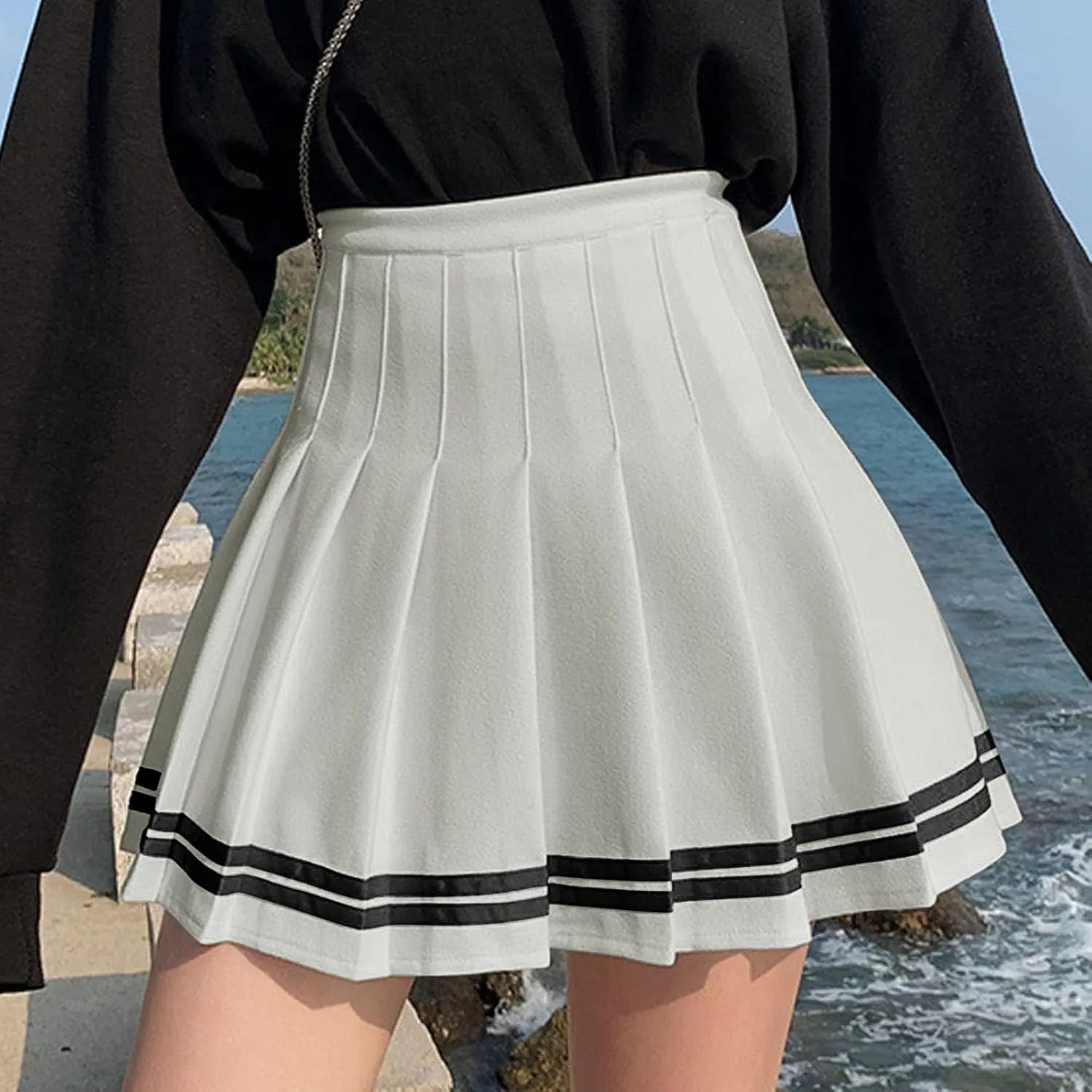 Casual Skirts for Women High Waist Trendy Pleated Y2K A-Line Uniform Cheer Mini Skirts for Girls Summer Streetwear